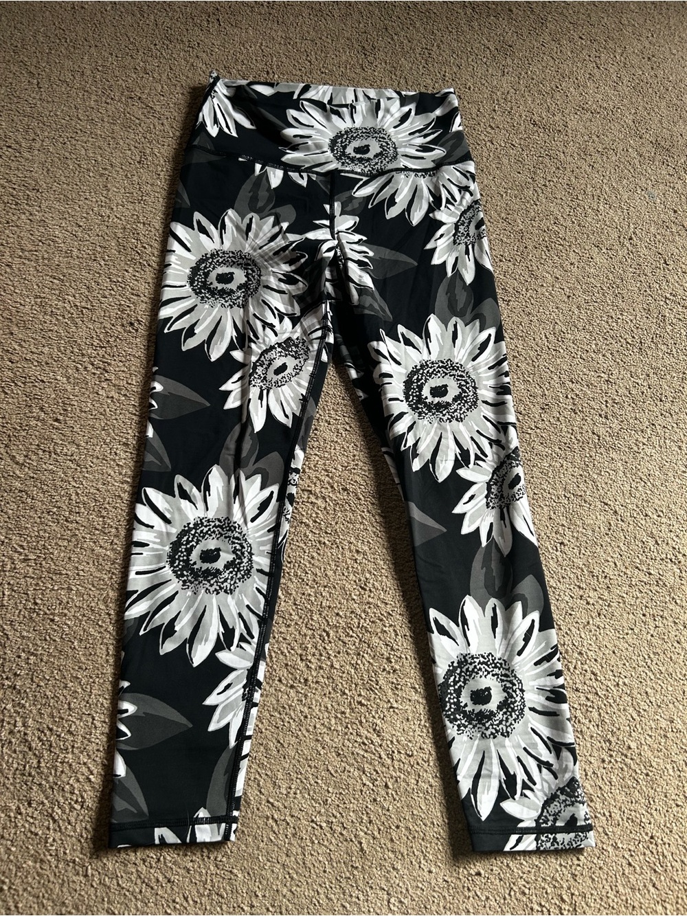 aerie Black & White Sunflower Leggings